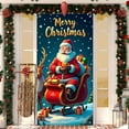 thumbnail image 5 of Horivan 2 Packs Christmas Door Cover with Santa Claus Design Festive Holiday Decoration for Front Door Indoor Wall Party Durable Easy to Install 35x71 Inches Christmas Day Decoration for Home, 5 of 6