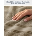 thumbnail image 3 of LANE LINEN 6 Piece Zero-Twist Bath Towel Set - 100% Cotton, Naturally Soft, Light & Easy-Care - Taupe, 3 of 9