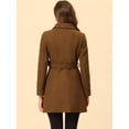 thumbnail image 4 of INSPIRE CHIC Manteau Long Élégant d'Hiver pour Femmes Col à Revers Marron TG, 4 of 5