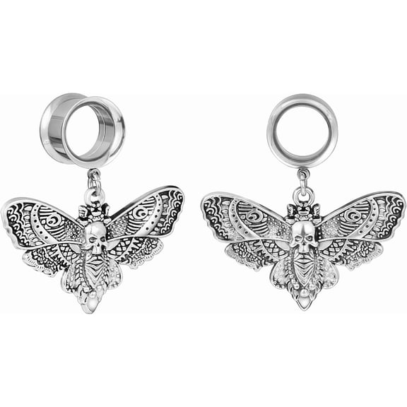 Ear Tunnels Gauges Dangle Plugs for Ears Women Men,Gauge 2G 1G 0G 00G 9mm 11mm 13mm 1/2 9/16 5/8, Surgical Steel Eyelet Body Piercing Stretcher Earrings[q082]