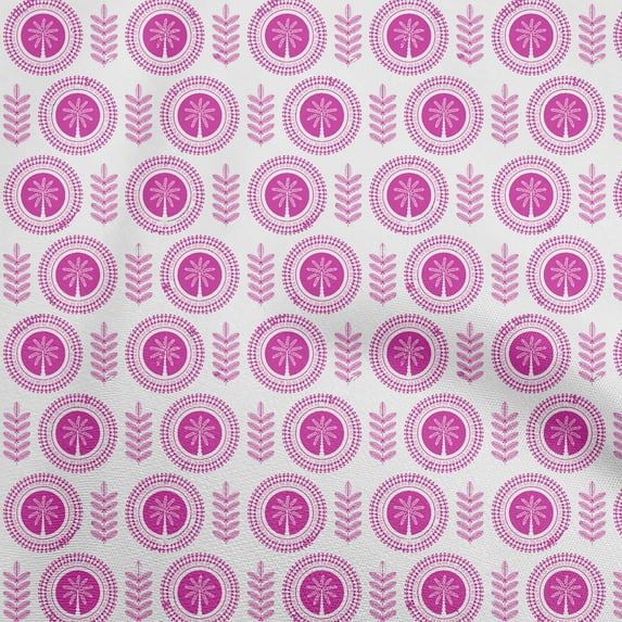 oneOone Viscose Chiffon Fuschia Pink Fabric Asian Floral Block Quilting Supplies Print Sewing Fabric By The Yard 42 Inch Wide