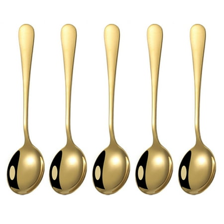 

Long Handle Spoon Dessert Spoons Coffee Spoon Ice Cream Spoon Sugar Spoon Stainless Steel Cocktail Stirring Spoons Mixing Spoon Dessert Spoon Milkshake Spoon Set of 5