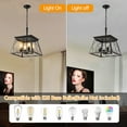 thumbnail image 6 of Table Lamp (Same as W1340111204/L1010) 16" Black Gold Industrial 4-Light Pendant Chandelier, Modern Metal Cage Design, Adjustable Hanging Light for Dining Room, Kitchen, Living Room (No Bulbs),LED La, 6 of 9