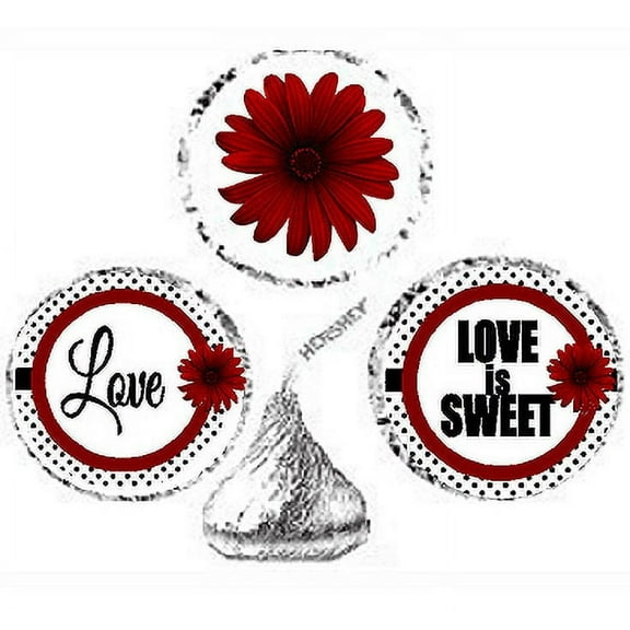 216ct Red Love Party Favor Candy Decoration Stickers Labels Fits Kisses Chocolates Party Favors Envelope