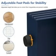 thumbnail image 4 of Euroco 55" Unique Curved Console Table with 2 Storage Drawers, Fluted Accent Entryway Table Sofa Table for Hallway Living Room Foyer,Navy Blue, 4 of 8