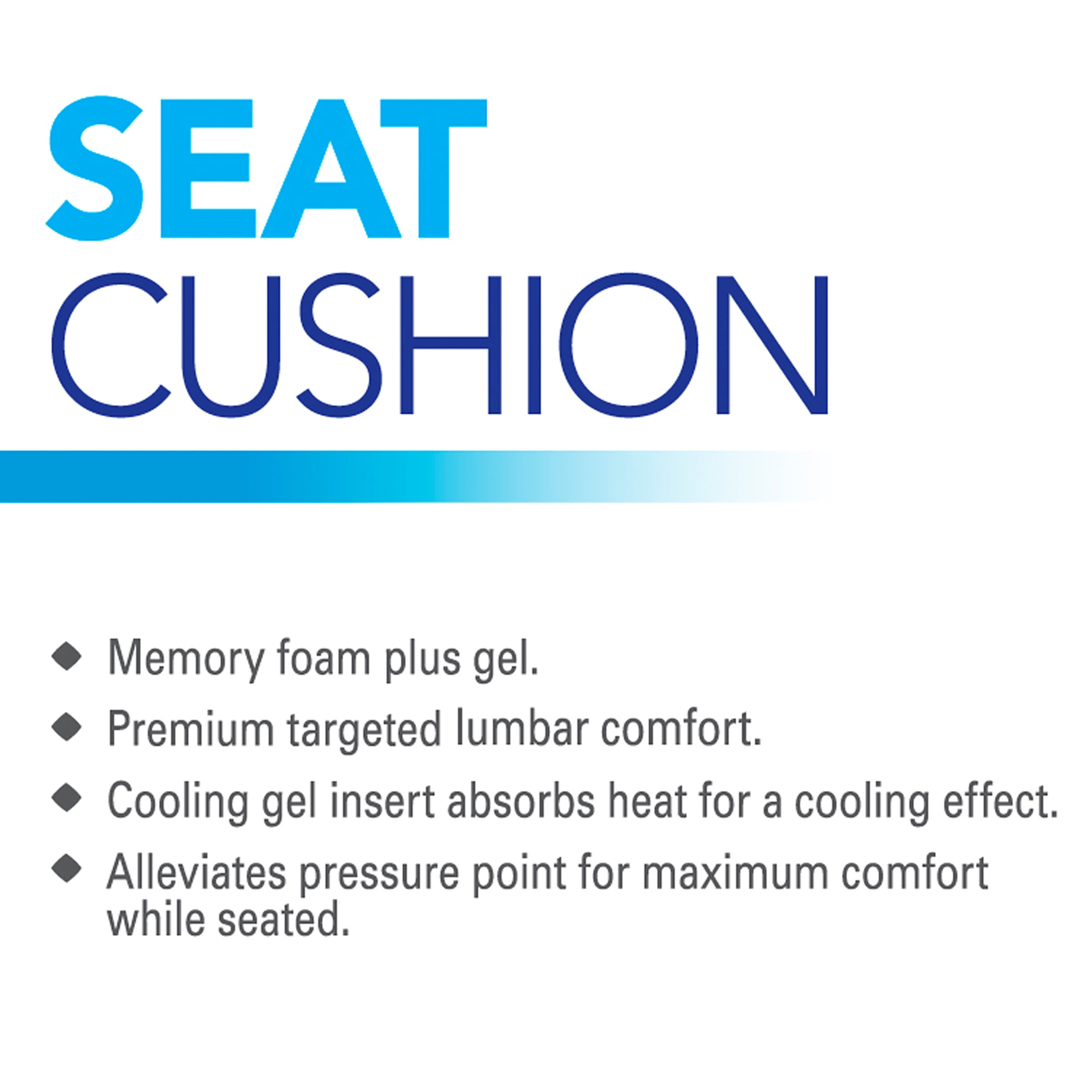 Ergo Drive Universal Gel and Memory Foam Lumbar Seat Cushion, Black, 1.64  lbs.