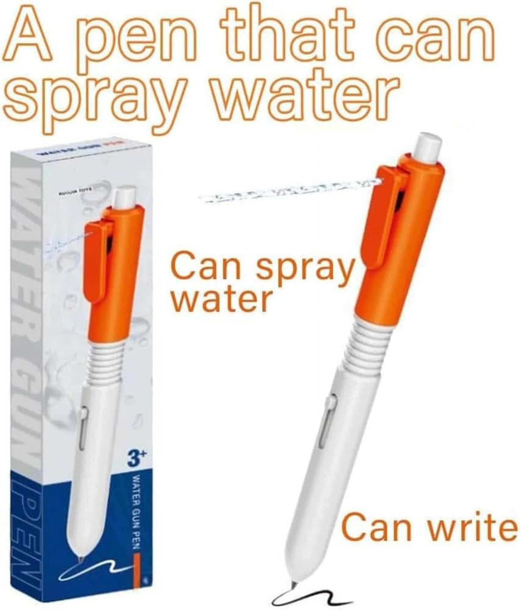 Pen Water Trick Toy, Dual Functionality Water Gun Pen, Portable Pen That Sprays Water, Water Spray Pen for All Ages (Blue, 3 PCS)