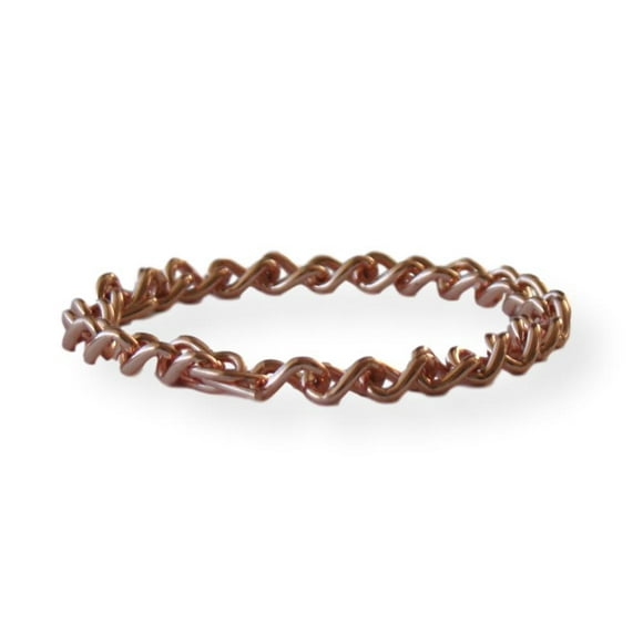 Solid Copper Non Magnetic Women's Chain Bracelet Relieves Joint Pain 6 3/4" to 7 1/2" one size adjustable