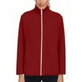 thumbnail image 3 of ZUKMRJPC Women's Fleece Athletic Jackets Full Zip Stand Collar Lightweight Sweatshirt Trendy Casual Winter Warm Outwear with Pockets, 3 of 7