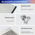 thumbnail image 4 of Rainlex  30"x22"x10"，Drop-in Single Bowl Stainless Steel Kitchen Sink，Include 3  Accessories, 4 of 4
