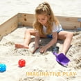 thumbnail image 3 of Lilypelle Wooden Sandbox, 71''x71''x8'' Large Sandbox w/Cover, Outdoor Sand Box for Kids Outdoor Play, 3 of 7