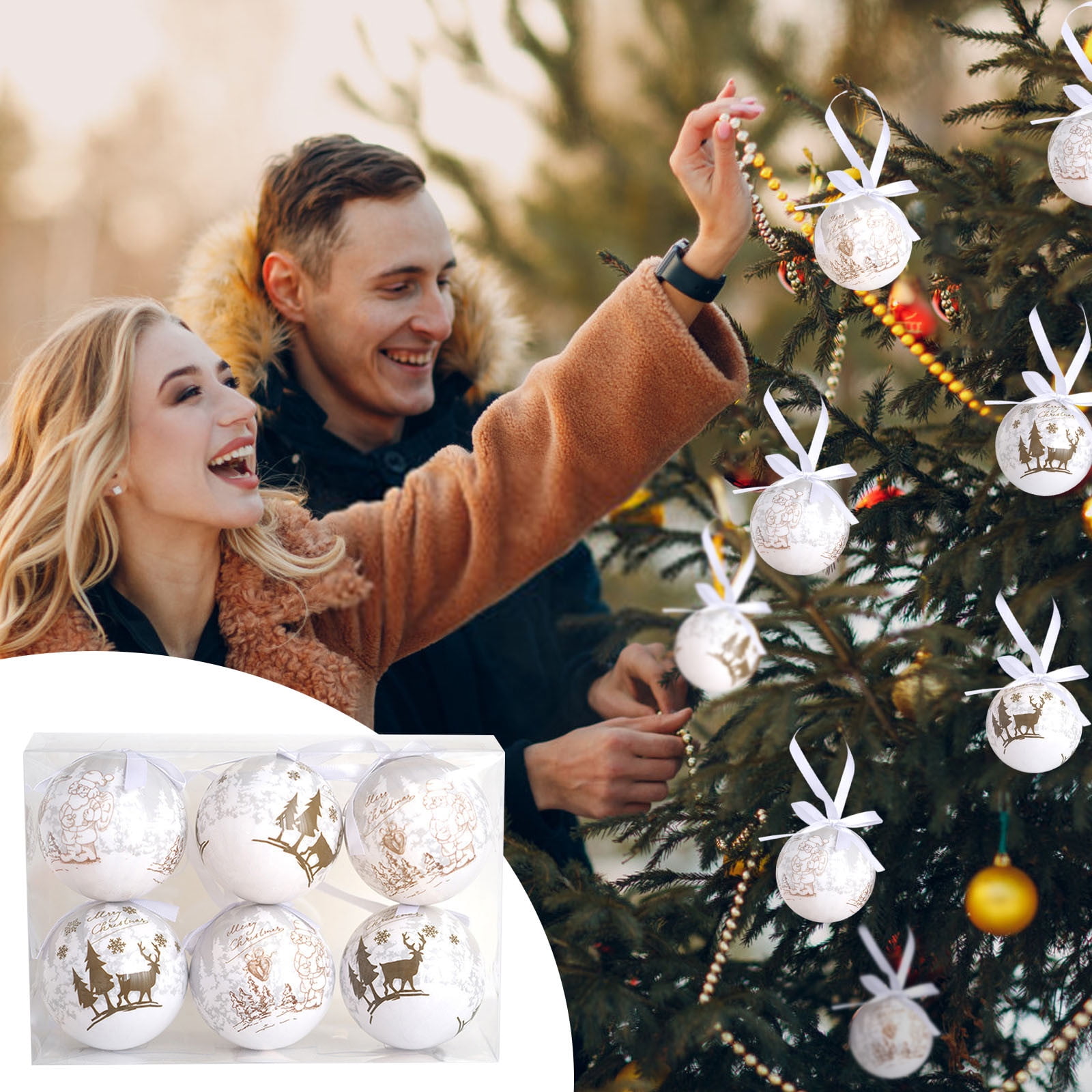 SH-205 Árbol De Navidad Brillante Colgando Adornos De Navidad Bolas Adornos Set 30 Pack 6cm