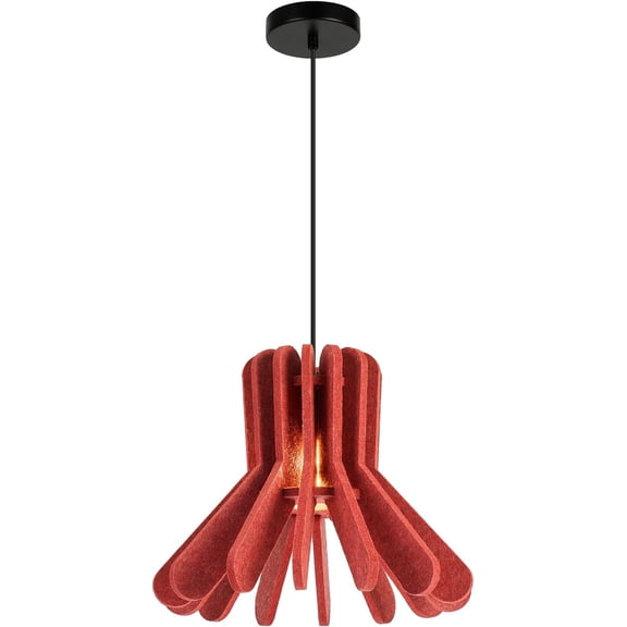 Pendant Light with Felt Lampshade, Modern Hanging Lamp Fixture, DIY Acoustic Pendant Light Chandeliers for Kitchen Island, Living Room, Dining Room, Bedroom, Office (D13.7"x10.2")