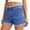 Dark Blue, variant on Womens Stretchy Denim Shorts Summer High Waisted Raw Hem Lounge Jean Shorts Solid Color Soft Comfortable Mini Shorts for Daily Wear White M