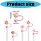 thumbnail image 3 of Pack of 6 Colorful Silicone Straw Tip Cover Flower Straw Protectors Sweet Straw Cover Flower Shape for Drinking Use, 3 of 4