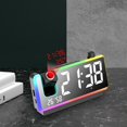 thumbnail image 1 of Reloj despertador con proyección, dos alarmas, temperatura, humedad, brillo de pantalla, USB ajustable, reloj digital para oficina, niños y adultos Negro, 1 of 8