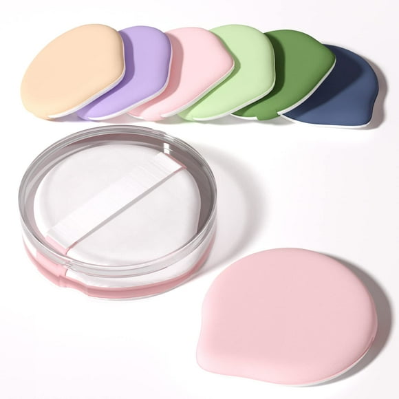 MOHOPE 8 almohadillas de maquillaje con cojín de aire para base con caja portátil | Esponja mezcladora sin látex para base y polvo en crema líquida | Soplo de polvo en forma de lágrima | Mezcla