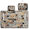 thumbnail image 3 of Xoenoiee Dog Paw Print Golf Cart Seat Covers, 51.18" x 30.31" Cool and Sweat Absorption Golf Cart Seat Towel Blanket Seat Protector with 4 Front Pockets and Nonskid Bottom, 3 of 7