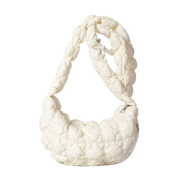 Bolso Hombro para Mujer Masa Fruncido Mano Cruzado () Blanco