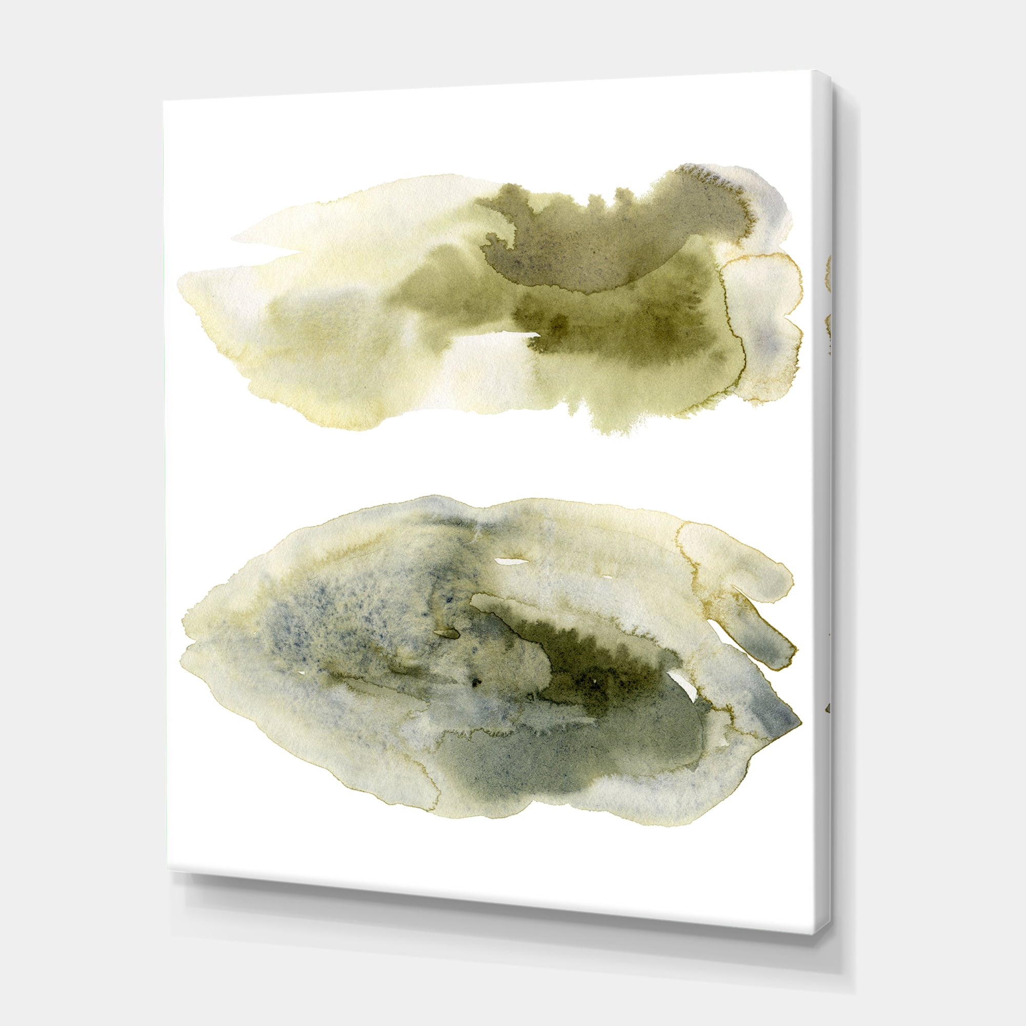 Designart ' Abstract Clouds In Dark Green I ' Modern Canvas Wall Art Print