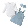 thumbnail image 1 of Kmbangi Bébé Fille Tenue Manches Longues Col Rond Romper, Jupe-Jarretelle, 1 of 9