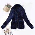 thumbnail image 2 of Womens Full Zip Up Sherpa Lapel Fuzzy Fleece Jacket Oversized Fluffy Coat, 2 of 4
