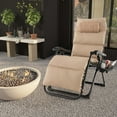 thumbnail image 2 of Costway 2PCS Patio Zero Gravity Lounge Chair Cushion Tray Folding Outdoor Recliner Beige, 2 of 10