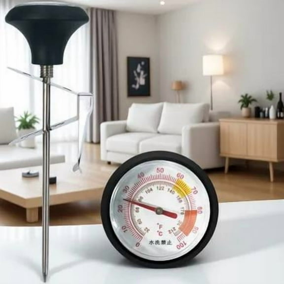 Niceauty 1 Set Thermometer for Hot Food Measure Water Temperature with Clip Stainless Steel for Professional Cooks