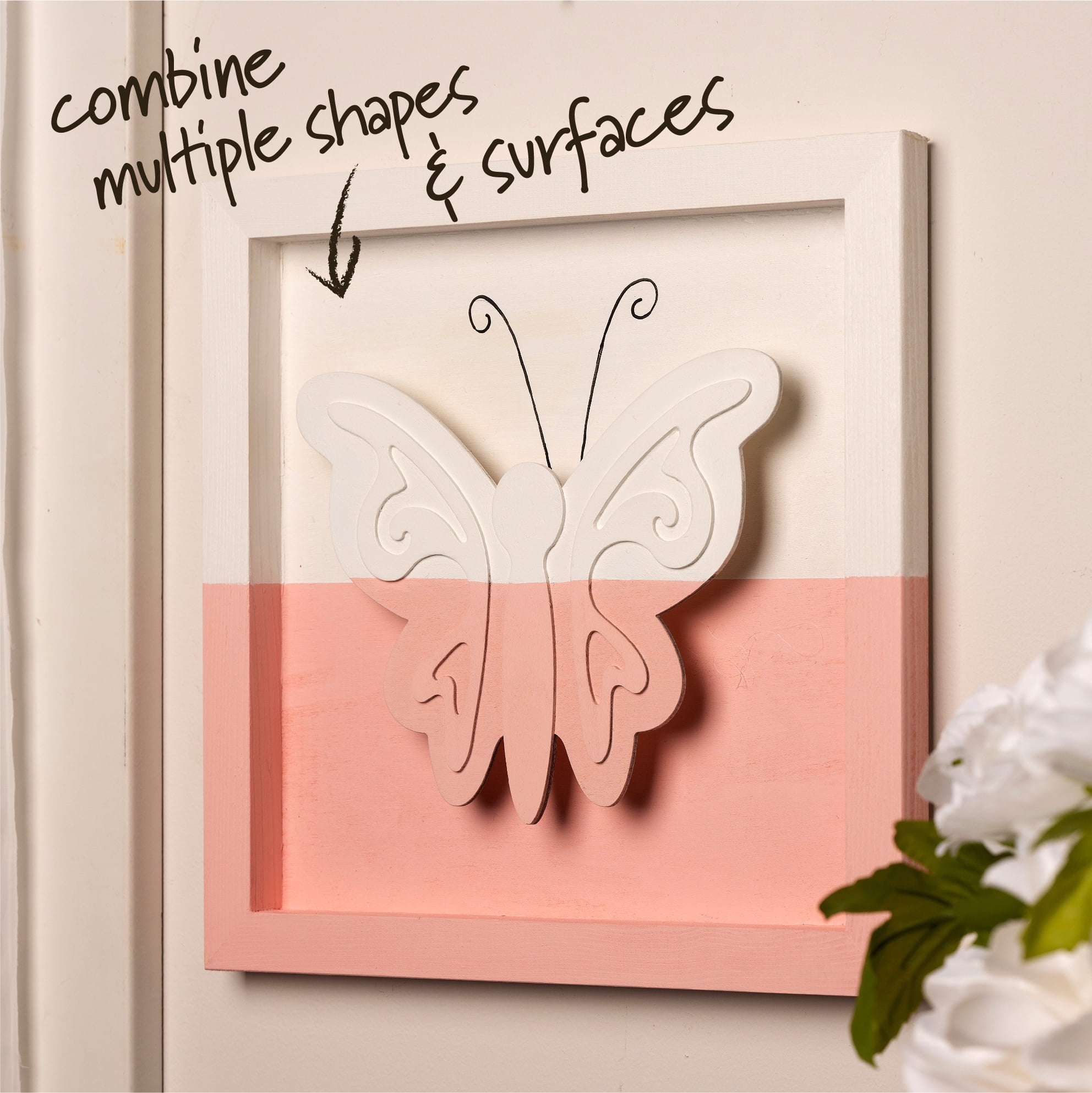 (2 pack) Plaid Surfaces Layered Wood Shape, Butterfly