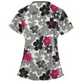 thumbnail image 4 of Teissuly Women Short Sleeve V-neck Tops Working Uniform Blouse, 4 of 4