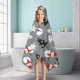 thumbnail image 6 of Gray Christmas Snowman Pattern Hooded Bath Towel，50"x30" for Ages 3 To 12 Kids, Quick Dry Lightweight Soft Microfiber Hood Beach Towel Cover Up for Kids, 6 of 7