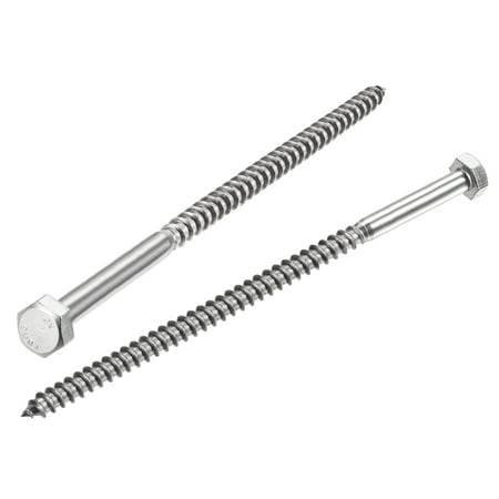 

Uxcell M8 x 150mm 304 Stainless Steel Hex Lag Screws for Wood 5 Pack