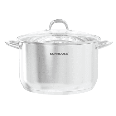 SUNHOUSE 15.5-Quart Stainless Steel Stockpot with Lid, Compatible with all stovetops