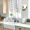 thumbnail image 5 of Black Botanical Balloon Curtains for Living Room/French Door, Modern Farmhouse Tropical Leaves Tie Up Curtains 63 Inch Length Energy Saving Kitchen Curtains Shades for Windows 42"x63", 5 of 8