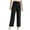 #236-Black, variant on Women's Solid High-Waisted Capri Pants - Elastic Waist Wide-Leg Cropped Trousers with Drawstring & Pockets - Casual Loose Fit