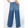 thumbnail image 4 of Celebrity Pink Women's and Women's Plus Stone and Pearl Bow Wide Leg Jeans, Sizes 1-24W, 4 of 7