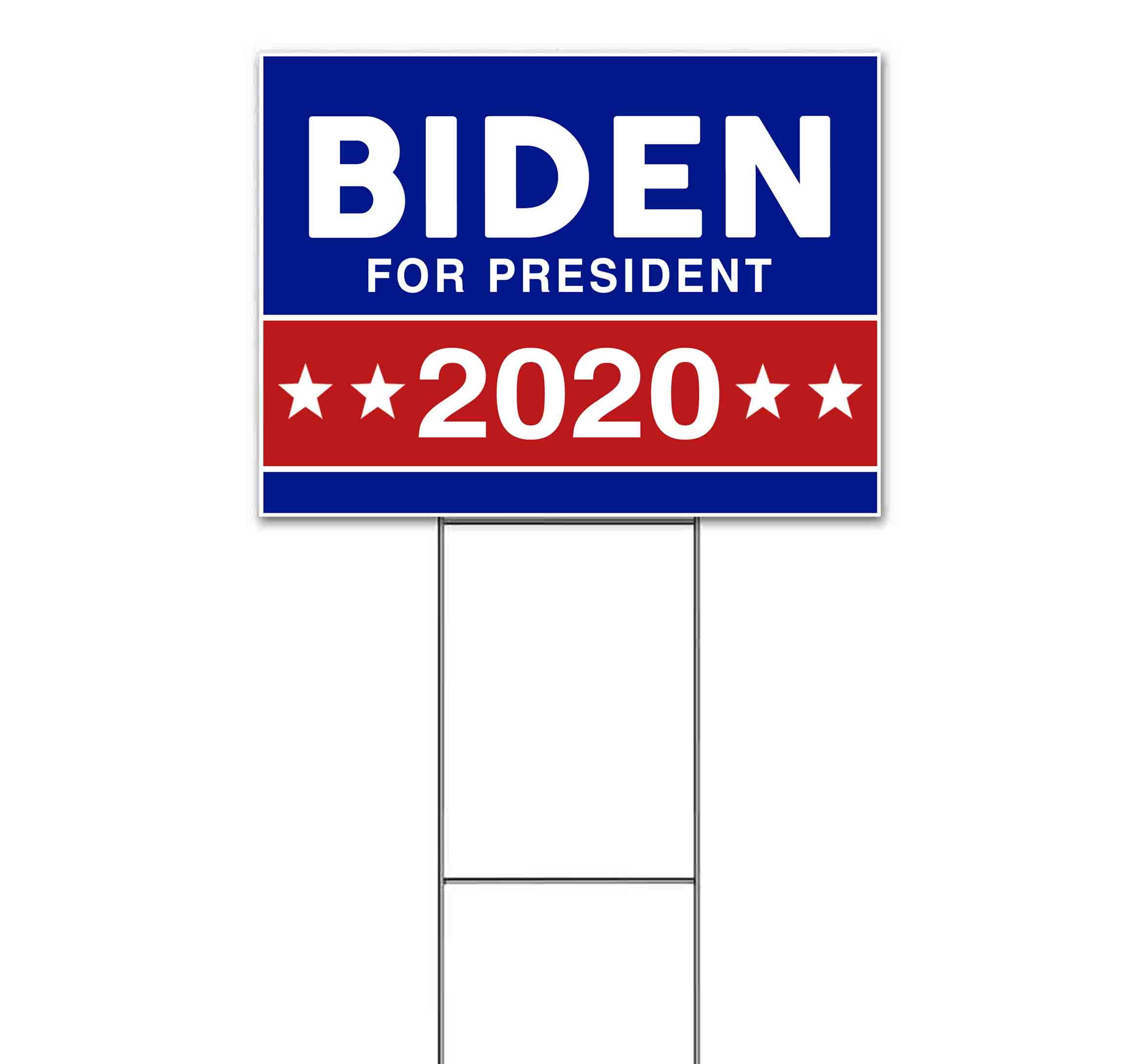 Stakes 10 Pack Ridin' With Joe Biden 2020 Yard Signs Big Double Sided 24x18" 