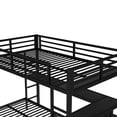 thumbnail image 6 of Full Over Twin Bunk Bed Frame with Charging Station and Desk, Heavy Duty Metal Beds Frame with Shelves and LED Light, Multiple Placement Bedframe for Bedroom, Mattress Not Included, Black, 6 of 9
