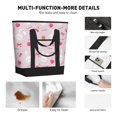 thumbnail image 3 of Insulated Cooler Bag - Cute Rabbit Love Sugar Pink Large Freezer Cooler Tote Bags Insulated for Food, Insulated Grocery Shopping Bags with Zipper Top for Travel Picnic Beach, 3 of 8