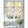 thumbnail image 4 of Orange Floral Sheer Curtains 45 Inches Long 2 Panels Watercolor Flower Light Filtering Semi Sheer Window Curtains Drapes for Bedroom Living Room 52"x45", 4 of 7