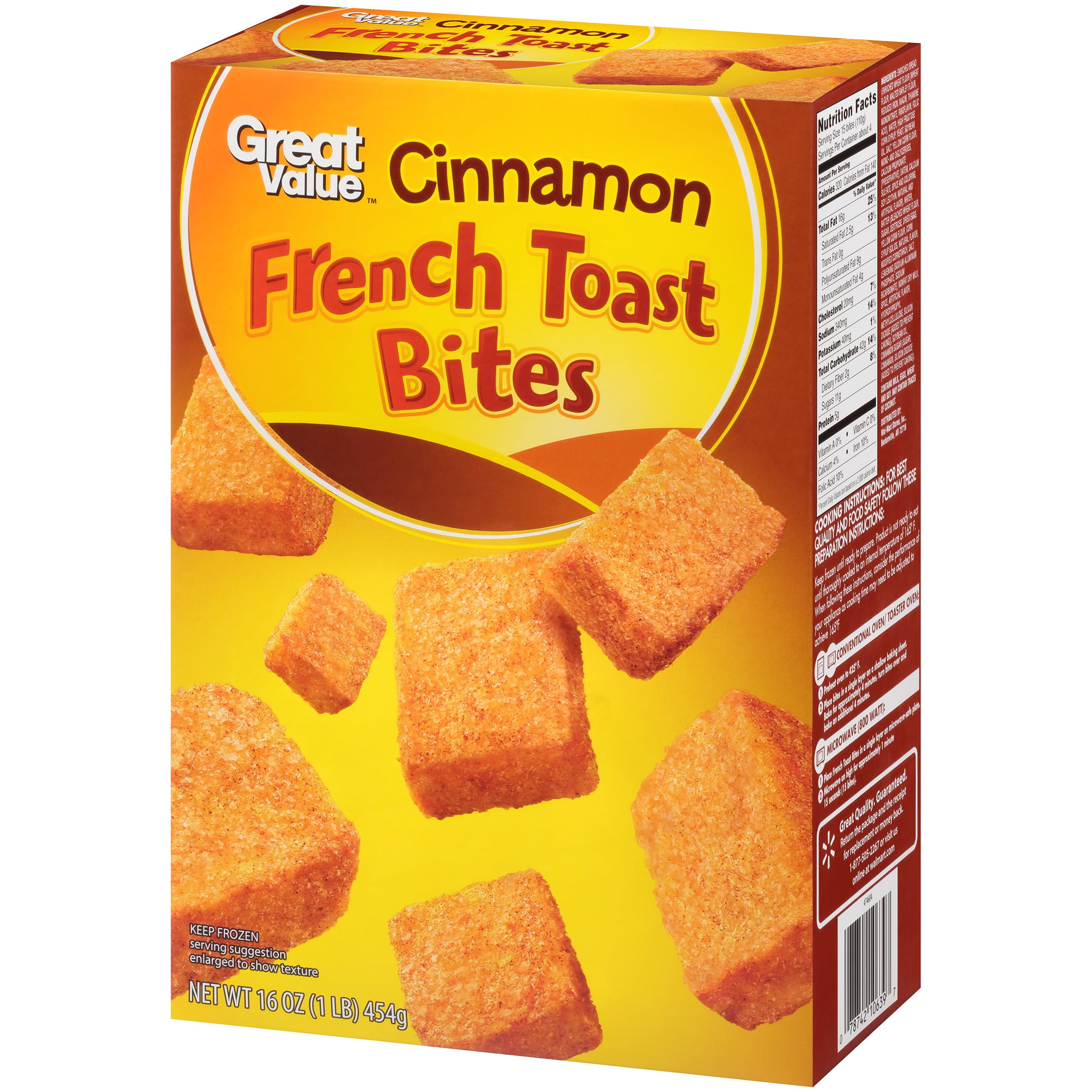 Great Value Cinnamon French Toast Bites 16 Oz Box Walmart Com