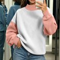 thumbnail image 2 of TQWQT Women Mock Neck Sweatshirt Loose Drop Shoulder Color Block Raglan Long Sleeve Tops Soft Contrast Sleeve Casual Pullover Shirts Watermelon Red XXL, 2 of 9