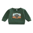 thumbnail image 1 of Chemise Garçons Filles Manches Longues Col Ample Hauts Imprimé Taureau Pull Fête Décontracté Hauts, 1 of 9