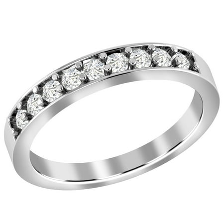 Natural 0.41 Carat White Diamond Gold Band Ring For Girls & Women