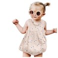 thumbnail image 2 of ATOGUTA Newborn Onesies for Girls Sleeveless Tank Floral Print Romper Bodysuit Outfits Beige, Sizes 0-24M, 2 of 5