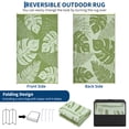 thumbnail image 6 of Haperlare 9'x12' Waterproof Outdoor Plastic Straw Rug, Modern Tropical Leaf Woven Carpet Reversible Patio Rug RV Camping Mat, Portable Outside Carpet for Deck Porch Yard Garden Balcony, Light Green, 6 of 6