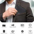 thumbnail image 7 of Real Leather Mens Trifold Wallet RFID Blocking Slim Minimalist Front Pocket - Thin & Stylish with ID Window in  Box, 7 of 7