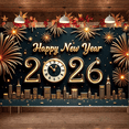 thumbnail image 1 of Decorative Design New Year Banner Festive Theme Celebration Banner for Holiday Event Indoor Decoration Party Backdrop, 1 of 5