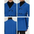 thumbnail image 6 of INSPIRE CHIC Men's Overcoat Double Breasted Notch Lapel Trench Coat with Belt Blue S, 6 of 6