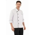 thumbnail image 3 of MONK ITALY Men's Multi-Color 3/4 Sleeve Single Breasted Chef Coat, SIZE (XS-6XL), 3 of 7